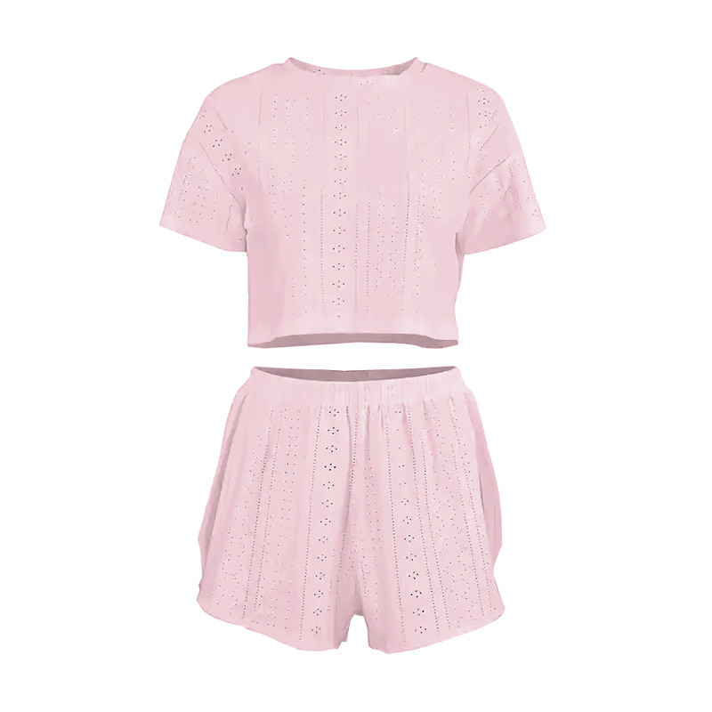 Жіноча піжама Lesko SM24107A Pink S футболка та шорти 5 шт., фото 1