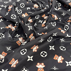 Плащевка Лаке печатный принт Медведи