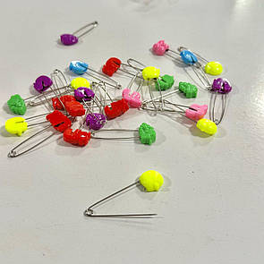 Булавка постільна з безпечною клямкою 50 шт./6 см різнобарвні