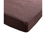 Наматрацник захисний бавовняний Point Art 140х200 см з закритими бортами коричневий, фото 3