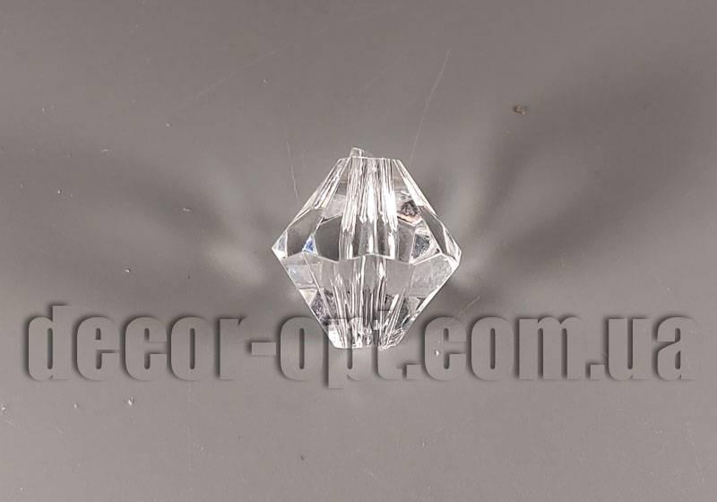 Прозорі кришталеві намистини ромбоподібні 16 мм/500 г 10016-10