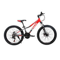 Велосипед SPARK MONTERO JR. (колеса — 24", алюмінієва рама — 11") сірий із червоним