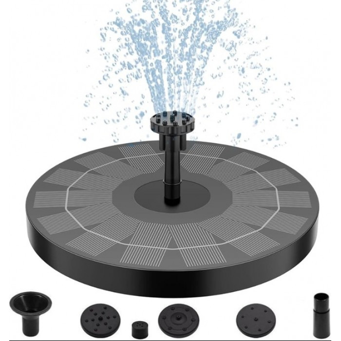 Фонтан насос на сонячній батареї + 6 насадок, Water Pump/ Садовий фонтан 16 см, фото 1