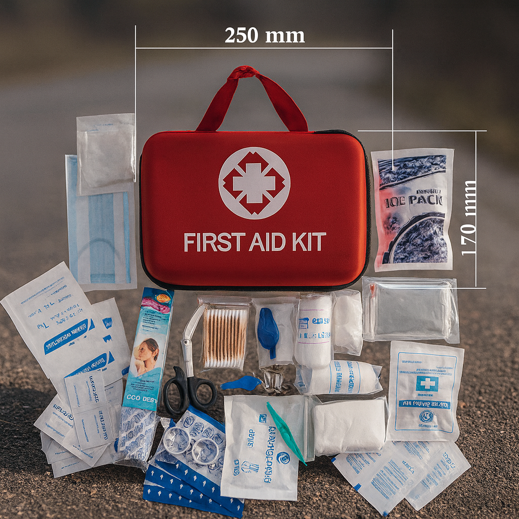 Універсальний набір першої допомоги у футлярі 250×170 мм для авто, дому, офісу, подорожей