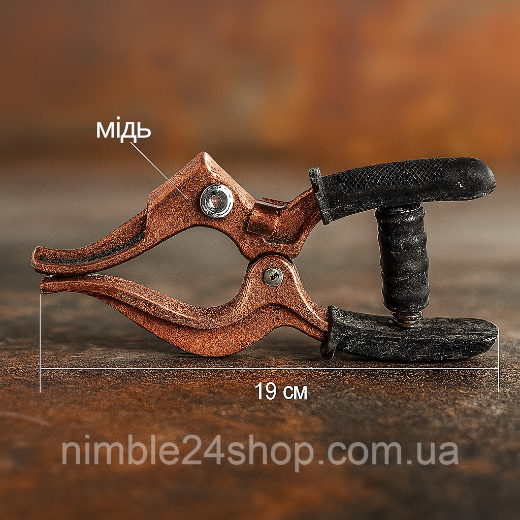 Клема маси 500A 19 см – великий зажим для зварювання, пружинний, для ручної дугової зварки ММА