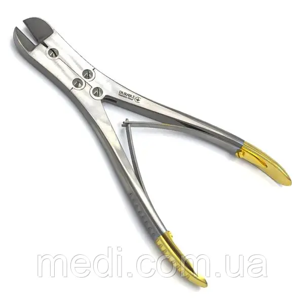 Кусачки медичні для перетину спиць та гвинтів, жовті, 17,5 cм. Durable DHS-10-239-17, фото 1
