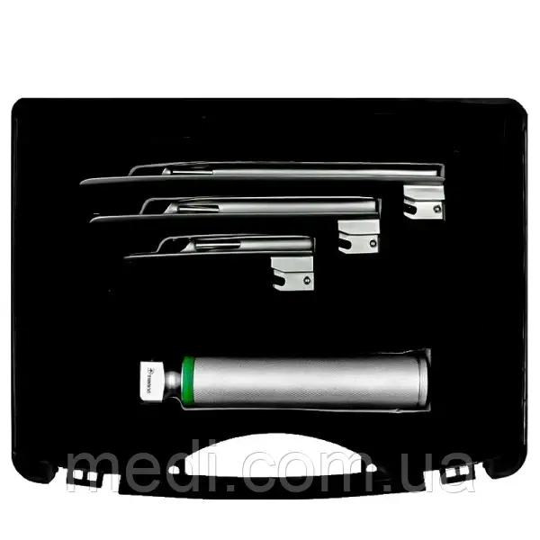 Ларингоскоп Міллера, набір з 3 клинків (№1, 2, 3) прямих, волоконнооптичні Durable DHS-23-31, фото 1