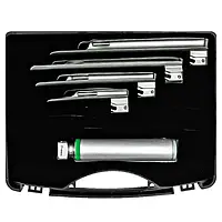 Ларингоскоп Міллера, набір з 4 клинків ( № 1, 2, 3, 4) прямих, волоконнооптичні Durable DHS-23-41