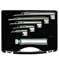 Ларингоскоп Міллера, набір з 5 клинків ( № 1, 2, 3, 4, 5) прямих, волоконнооптичні Durable DHS-23-50