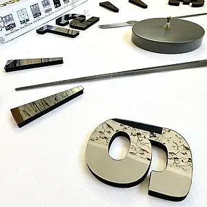 3D годинник Timelike™ 100 см настінний великий Арабські2-Gr в їдальню сірий