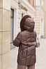 Красива зимова жіноча базова куртка з капюшоном і хутряною опушкою, фото 4