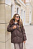 Красива зимова жіноча базова куртка з капюшоном і хутряною опушкою, фото 5