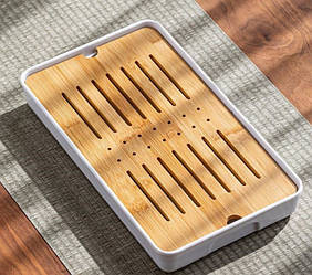 Чабань прямокутний Смужка пластик + бак Білий