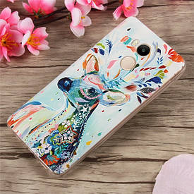 Силіконовий чохол бампер на Xiaomi Redmi 4 pro / Redmi 4 prime з малюнком олень фарбами