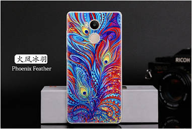 Силіконовий чохол бампер на Xiaomi Redmi 4 pro / Redmi 4 prime з малюнком перо фенікса