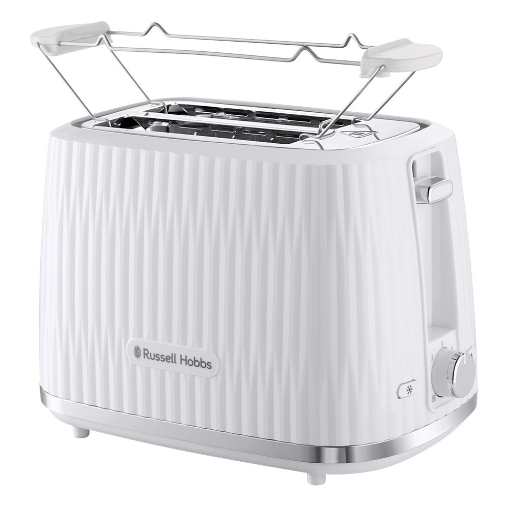 Тостер Russell Hobbs Eden, пластик, 800 Вт, піддон для крихт, решітка для підігріву, Білий (27370-56), фото 1