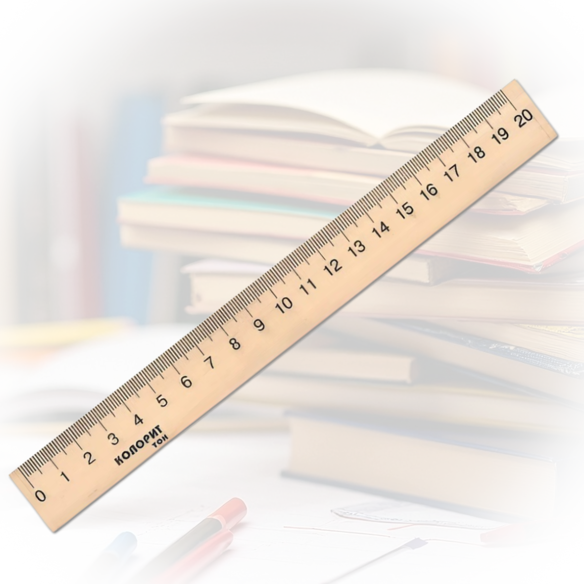 Дерев'яна лінійка 20 сантиметрів, фото 1