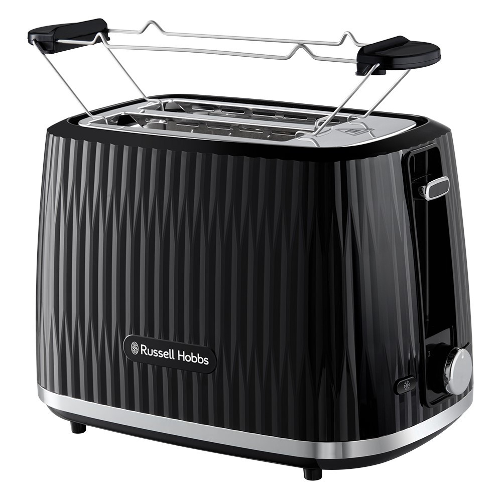 Тостер Russell Hobbs Eden, пластик, 800 Вт, піддон для крихт, решітка для підігріву, Чорний (27371-56), фото 1