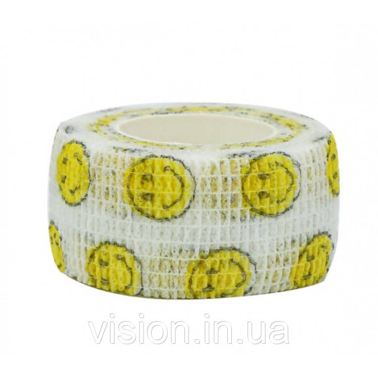 Бінт Coban 2,5см х 4,5м 1шт смайлик когезивний самофіксуючий еластичний, фото 1