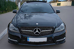 Передня решітка Diamond Black для Mercedes C-class W204 2007-2015 рр