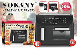 Аерогриль Sokany з 2 чашами 10 програм автоматичне включення захист від перегріву