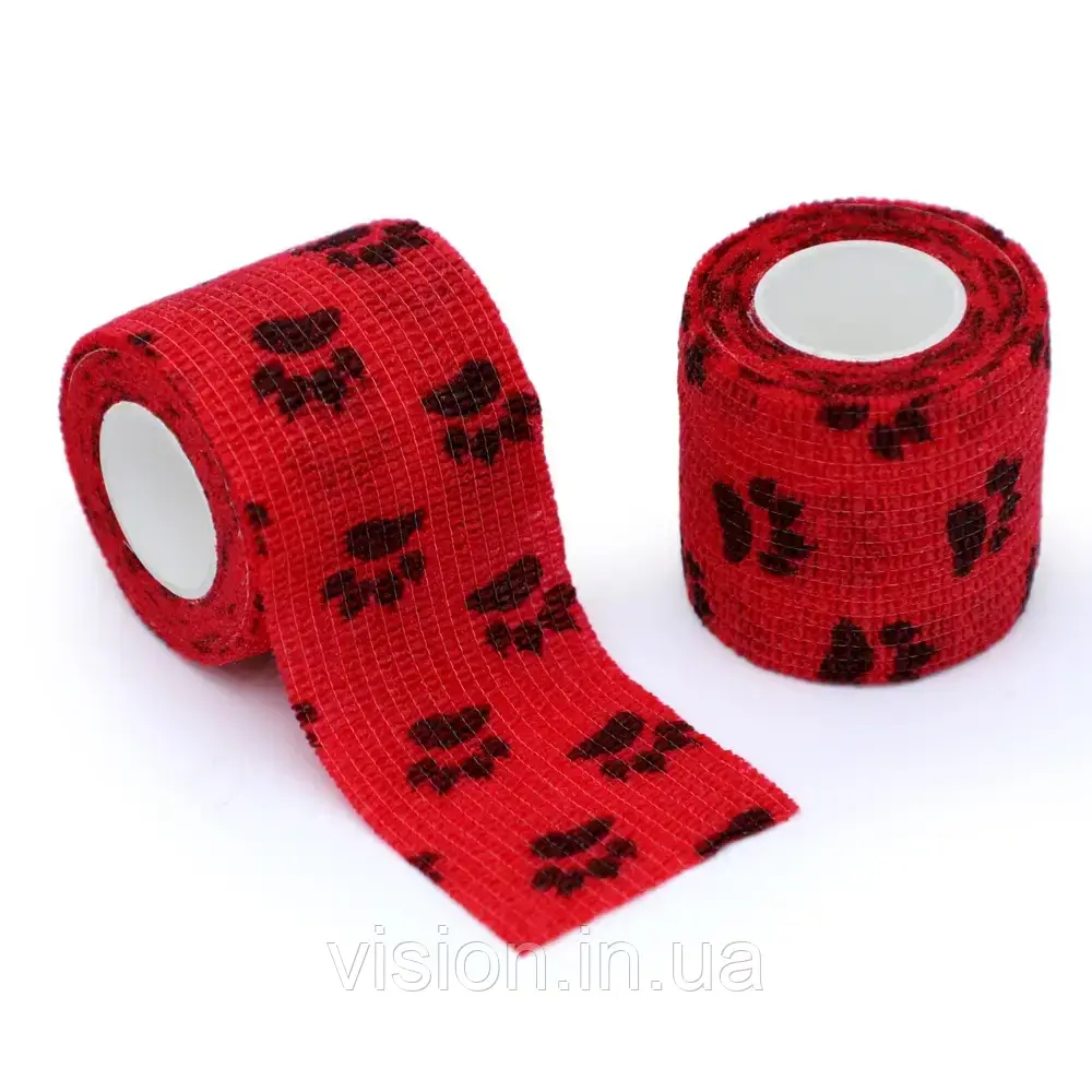 Бінт Coban 5см х 4,5м 1шт лапка червоний когезивний самофіксуючий еластичний, фото 1