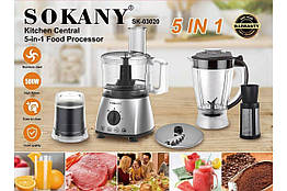 Кухонний комбайн Sokany 5 в 1 SK-03020 500 Вт нержавіюча сталь пластик
