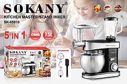 Кухонний комбайн Sokany 1200 Вт 7,5 літра нержавіюча сталь