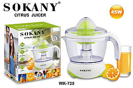 Соковижималка Sokany WK-725 для свіжовичавлених соків 45 Вт нержавіюча сталь BPA-free пластик