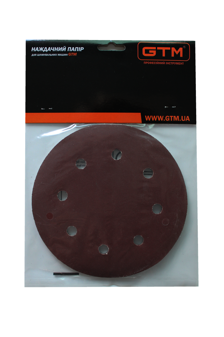 GTM Шлифкруг из отв. 180мм Р-60, липучка, (5шт.) для шлифмаш. SZS-180L (жираф)
