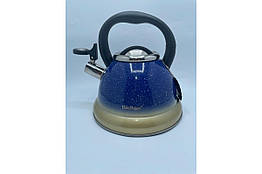 Чайник зі свистком HausRoland 3.5 л A-774 B нержавіюча сталь синій