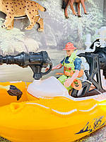 Набір рятувальників F127-31 дикі тварини 5шт, розмір фігурок від 4 до 28см, човен 22см, вертоліт, фігурки, в коробці, 56-37-14см, фото 3