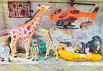 Набір рятувальників F127-31 дикі тварини 5шт, розмір фігурок від 4 до 28см, човен 22см, вертоліт, фігурки, в коробці, 56-37-14см, фото 9