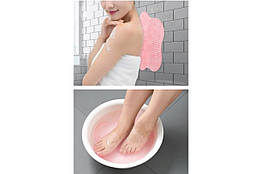 Масажний килимок силіконовий сірий з м'якими шипами та присосками