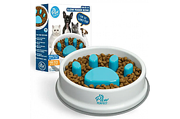 Миска для тварин Hb-21 біла 0.5 л уповільнююча прийом їжі для собак і котів