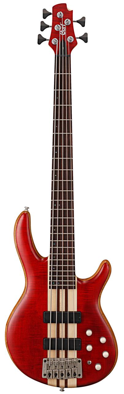 5-струнна бас-гітара CORT A5 Plus FMMH (Open Pore Black Cherry), фото 1