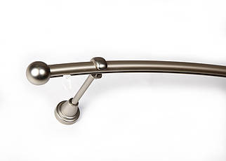 Карниз для еркера (карниз з вигином), імпресійний Аресто Сатін, однорядний, на стіну