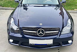 Передня решітка Diamond Silver для Mercedes CLS C219 (2005-2008) ABS-пластик