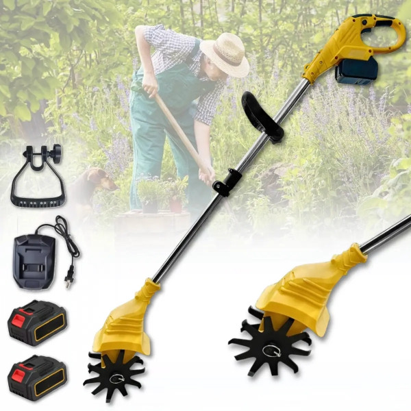 Культиватор безщітковий з 2 акумуляторами 48V Жовтий, фото 1