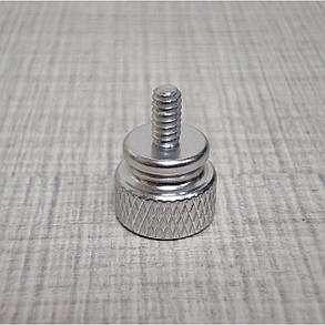 Гвинт кріплення корпусний #6-32, 6 мм, безінструментальний, алюміній, 4 шт, срібло, фото 2