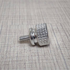 Гвинт кріплення корпусний #6-32, 6 мм, безінструментальний, алюміній, 4 шт, срібло, фото 3