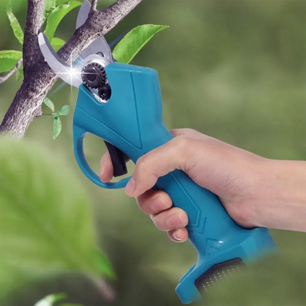 Секатор акумуляторний 48V в кейсі на два акумулятори Синій, фото 1