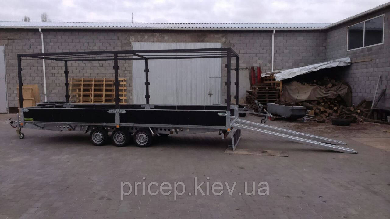 Причіп платформа 6,1 мх2,1 м. Два гальмівних торсіони. Каркас. тент. Автовоз.