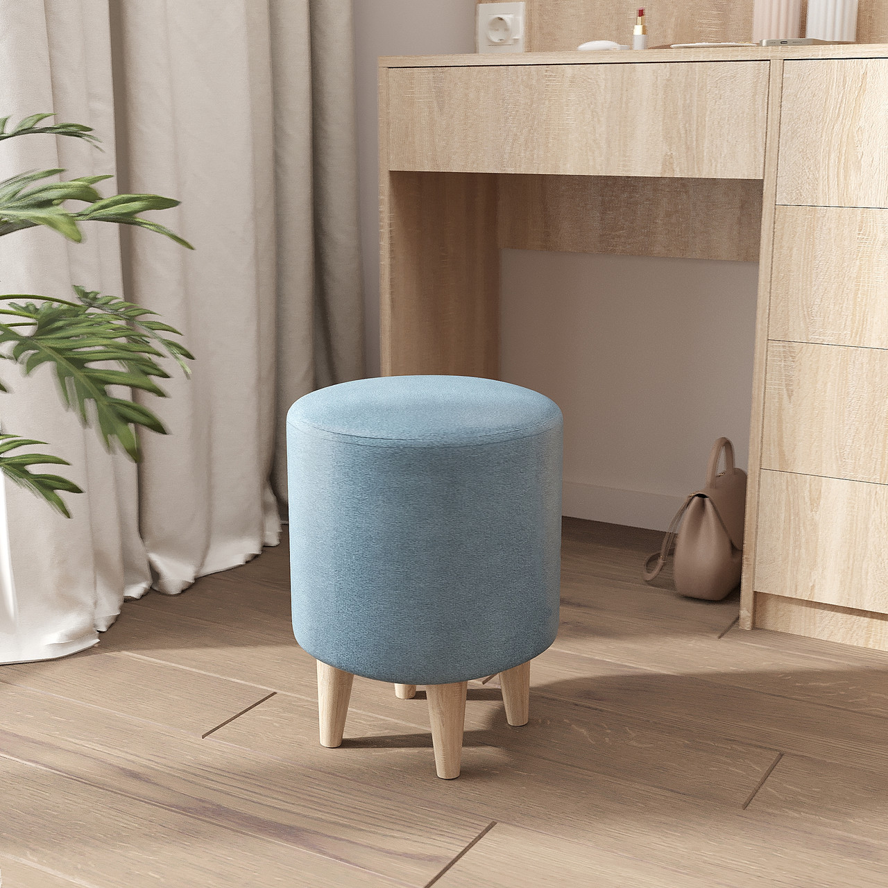 Пуф Хюгге на ніжках 420х350мм Блакитний, фото 1