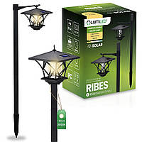Високий декоративний сонячний ретро-ліхтар Lumiled серії Ribes садовий LED-світильник 150 см з фотодатчиком, тепле світло