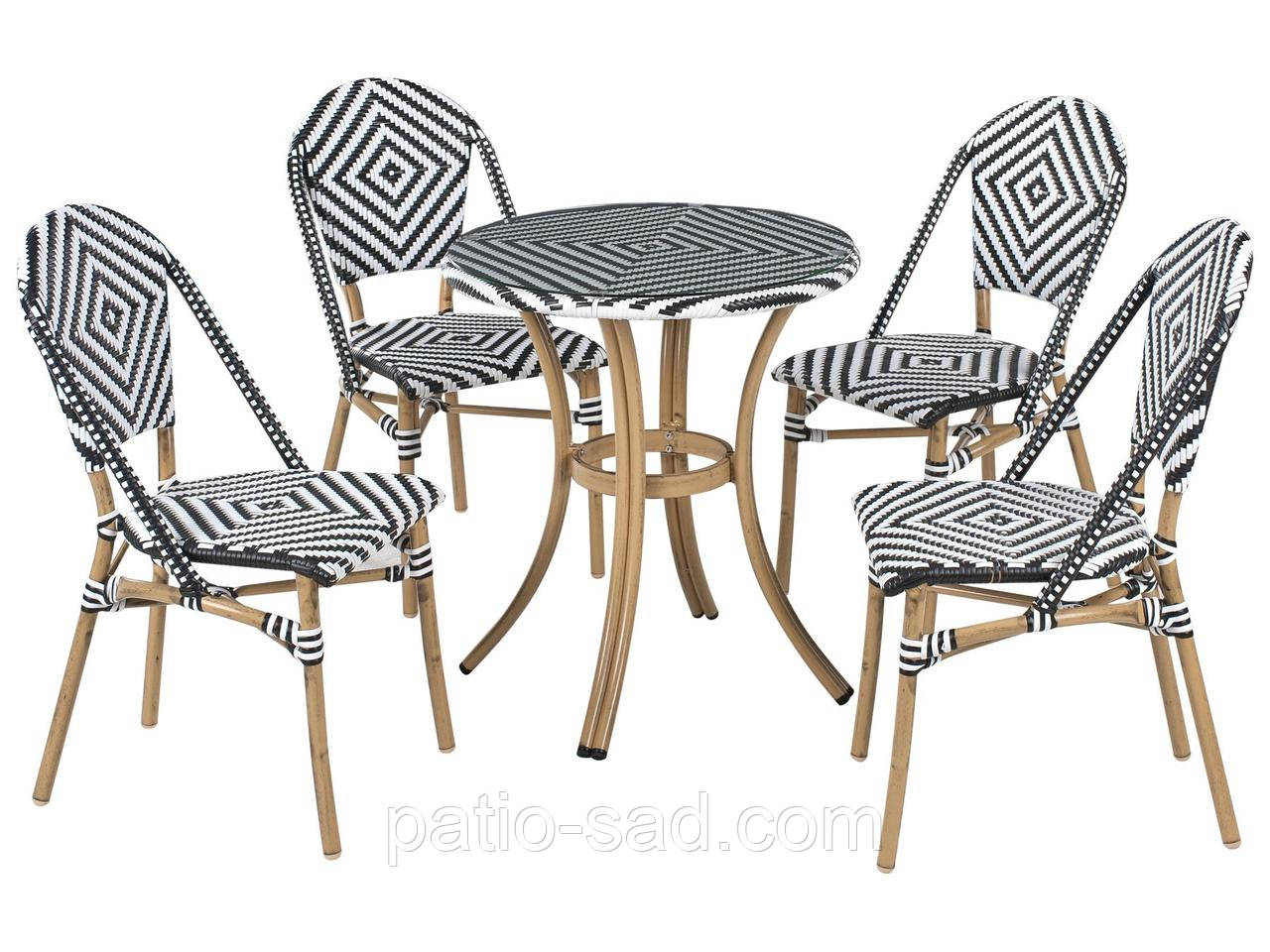 Ротанговий комплект для саду RIFREDDO — стіл і 4 стільці, фото 1