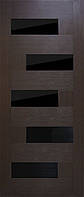Межкомнатные двери "Домино ПВХ (черное стекло)"