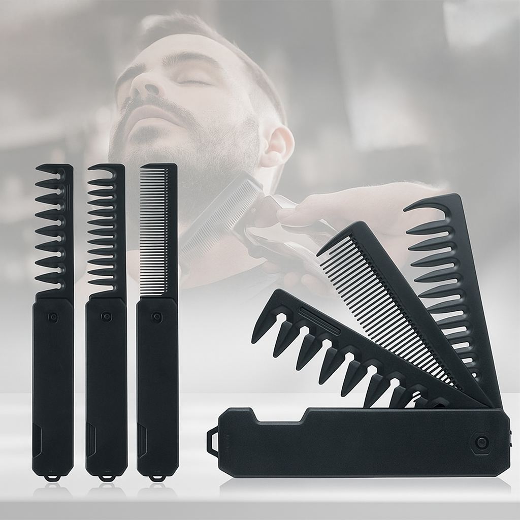 Гребінець похідний складаний 3в1. Туристичний складаний гребінець, фото 1