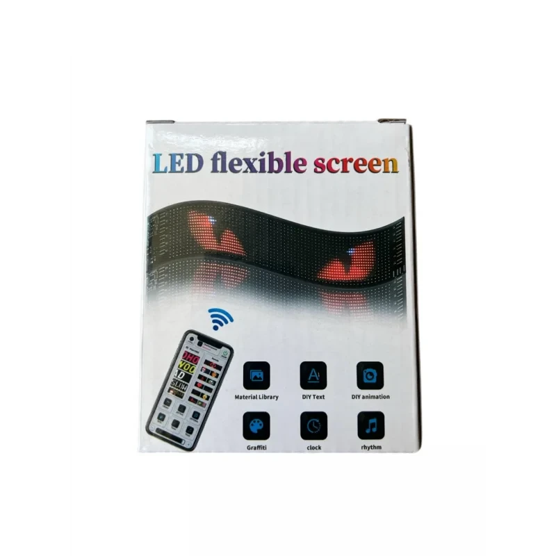 Світлодіодна матрична панель LED EYES 16×96 для авто 120×595 мм RGB з Bluetooth управлінням, фото 1