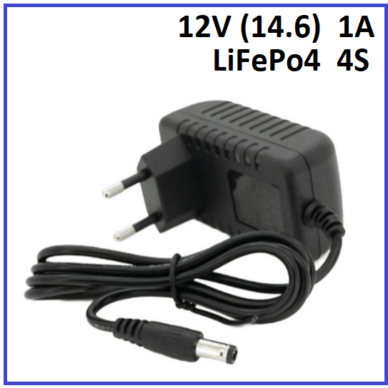 Зарядний пристрій Voltronic для LiFePo4 12V (14.6) 4S до 1A штекер 5.5х2.5, фото 1